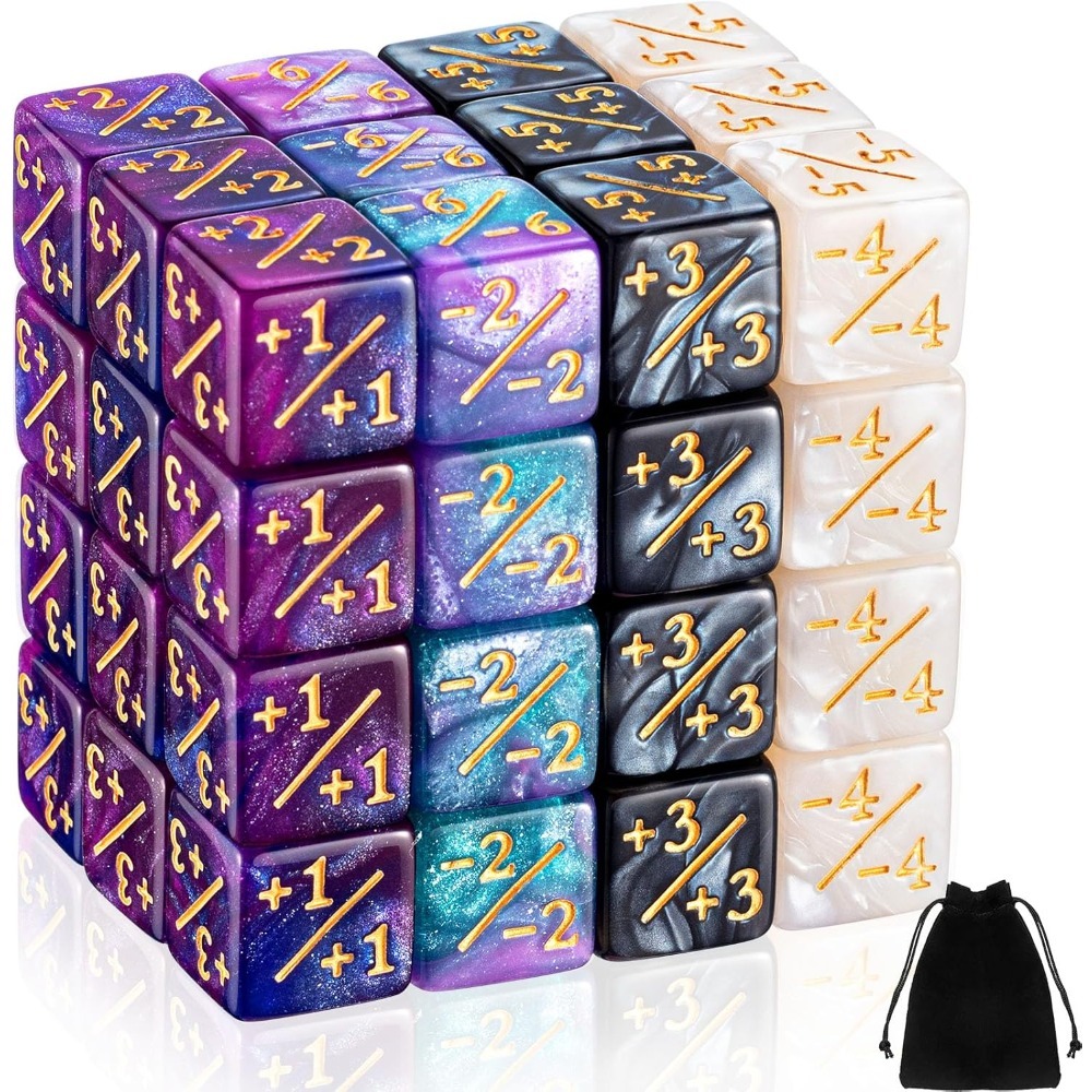 Game Token Counter - 48 Adet Sayaç Zarları -1/+1 Sayaçlar