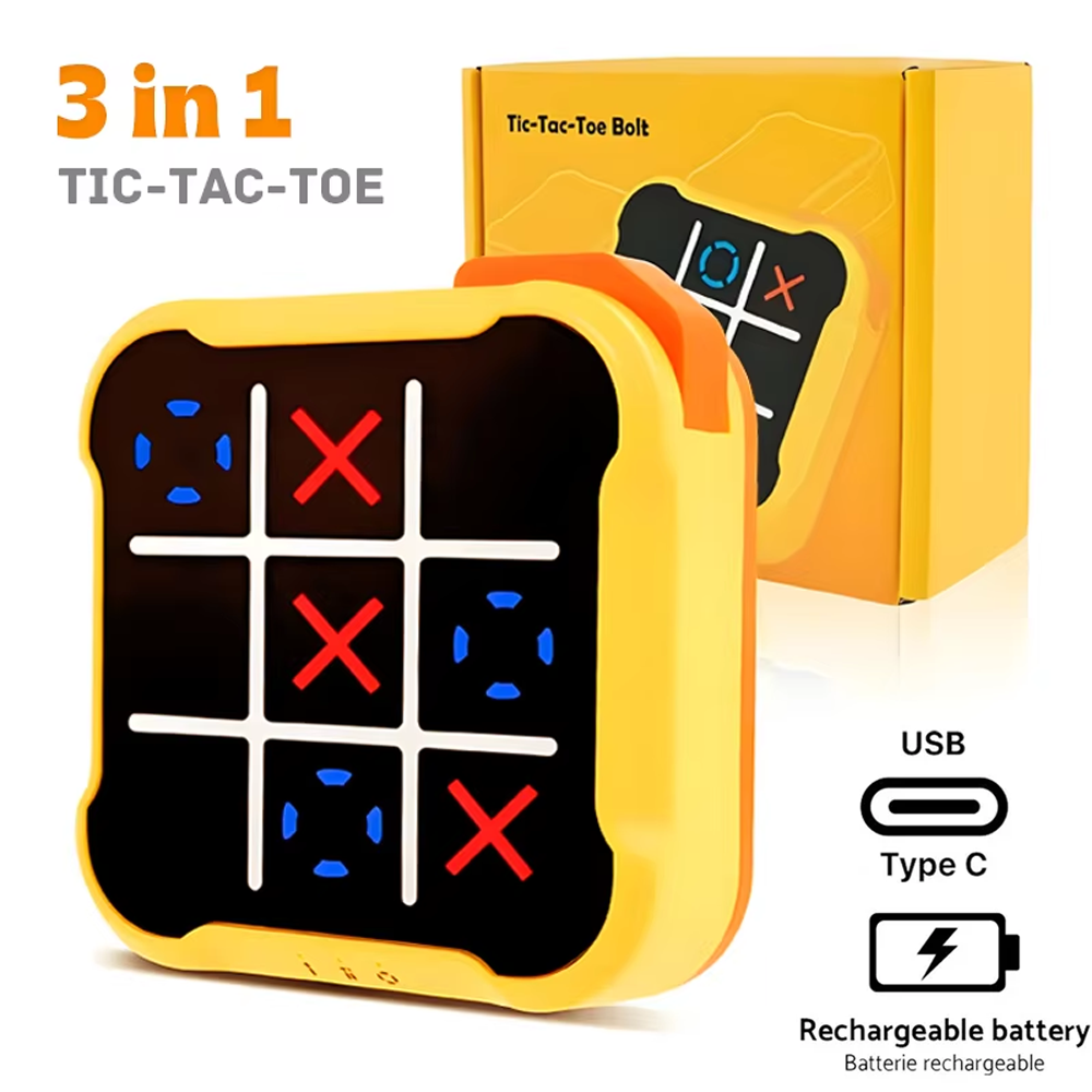 Board Game For 3 Players - 3in1 Elektronik TIC-TAC-TOE Cıvata Satranç Oyunu