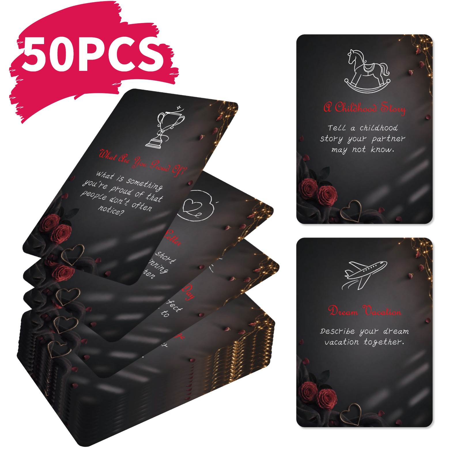 Board Game For Couple - 50 Adet Romantik Çift Zorluk Kartları