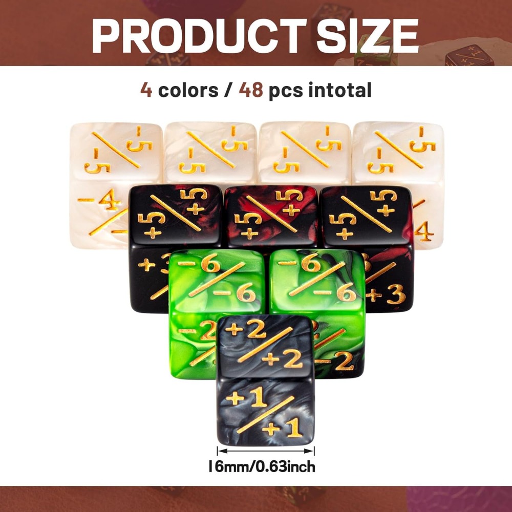 48 Adet Sayaç Zarları -1/+1 Sa - Game Token Counter incelemesi ve fiyatı
